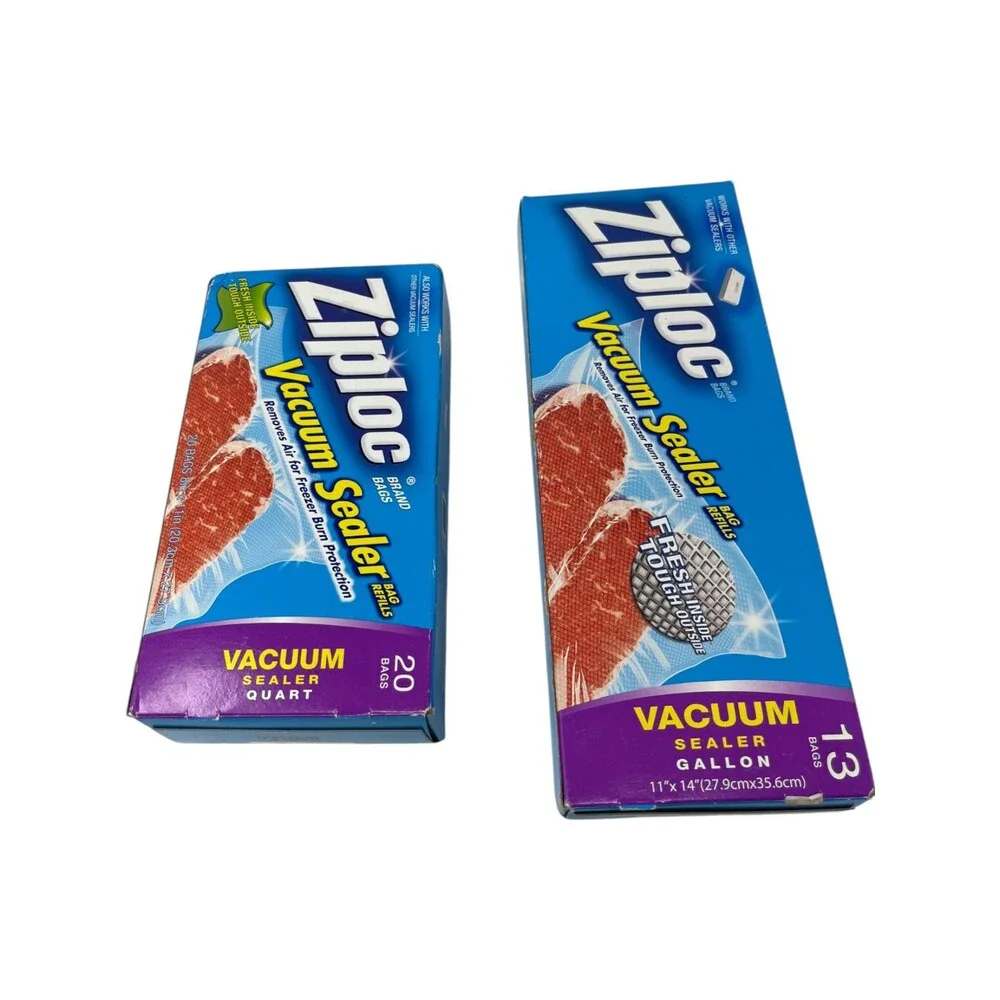 Ziploc Vacuum Sealer Bags Quart & Gallon Refills Food Storage BPA Free Lot